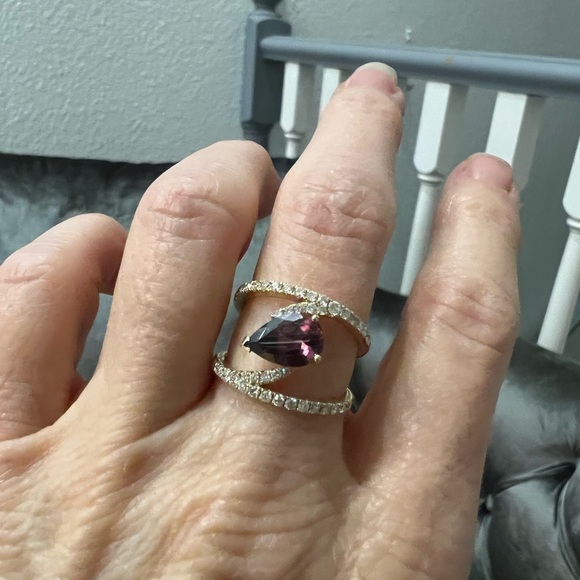 Tourmaline and diamond ring - Picture 3 of 7